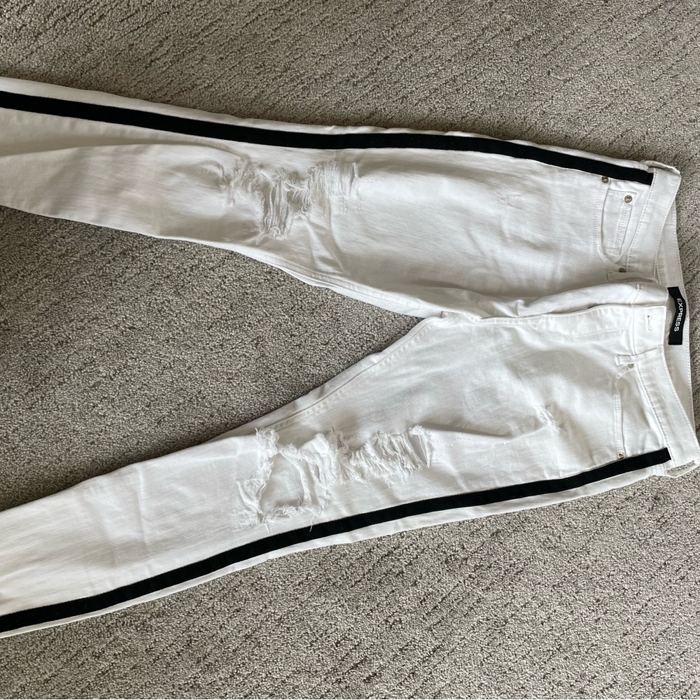 White Express Cropped Legging Mid Rise size 8
